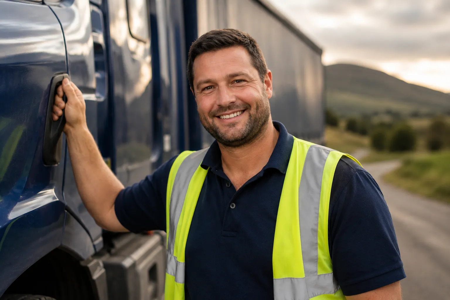 Happy professional driver after completing their driver medical examination